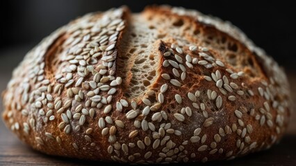 Close-up of a rustic artisan loaf