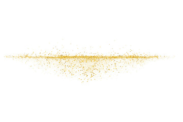 Magical golden glitter particle divider light effects PNG. A horizontal dust line for a festive or fantasy creative overlays and borders