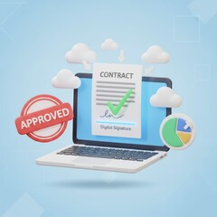 Contract approved with digital signature