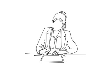 providing legal advice and legal services drafting contracts. Business Agreement concept. Single line draw design. Vector graphic illustration