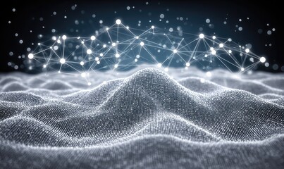 Abstract network over a textured, undulating surface