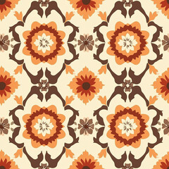 Autumn and fall floral pattern design vibrant colors digital artwork seamless texture nature inspired creative concept