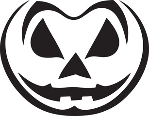 Pumpkin Halloween Face Vector Illustration – Spooky Jack-o-Lantern Character Design
