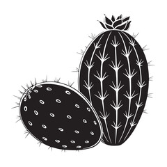 Black prickly Silhouette Vector, High Quality Illustration on White Background