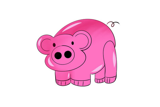 pink pig vector illustration png