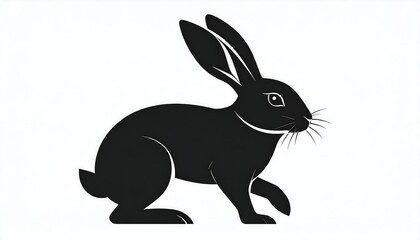Obraz premium Silhouetted rabbit profile