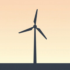 Wind Turbine Silhouette Clean Energy and Sustainable Living for Future Generations