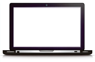 Flat black laptop with blank screen