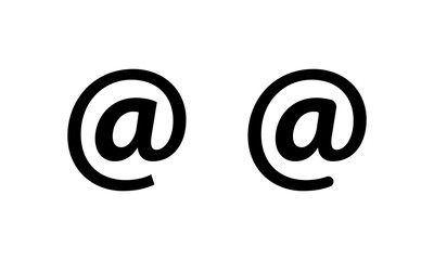 Mention icon. Email address symbol. Social media at sign