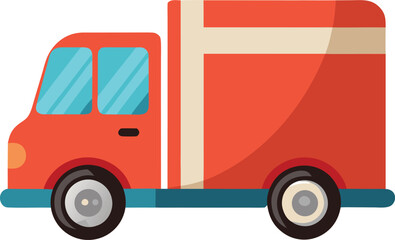 Delivery truck vector. Illustration of covered van on white background