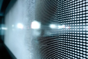 Electrochromic smart glass surface, switchable privacy glass, high-tech office solution, subtle electronic patterns, futuristic building technology, perfect for smart building and innovation concept.