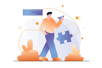 Gradient Man Business Concept Illustration