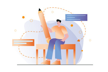 Gradient Man Business Concept Illustration