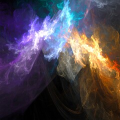 Abstract swirling colors on a dark background