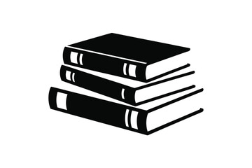 Stack of books silhouette minimalist simple art