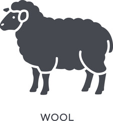 Stylized sheep icon representing wool production and agriculture farming livestock vector