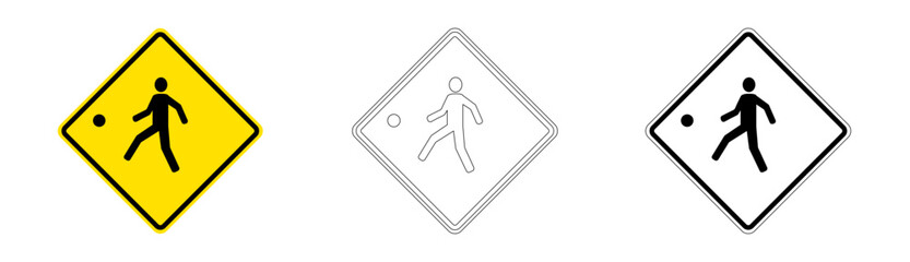 Children Playing Traffic Sign in Vector Format