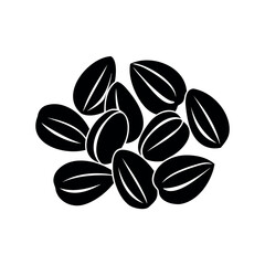 Naklejka premium Stylized black and white illustration of a cluster of sunflower seeds