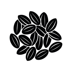 Naklejka premium Black and White Image of a Pile of Sunflower Seeds CloseUp