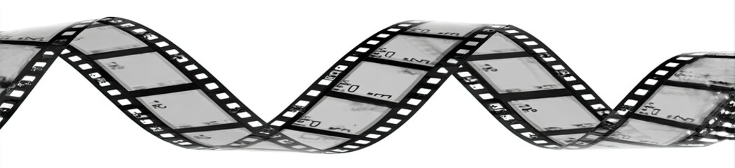 Spiraling film strip in grayscale