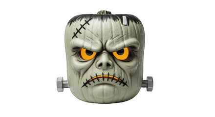 zombie pumpkin decoration on transparent background