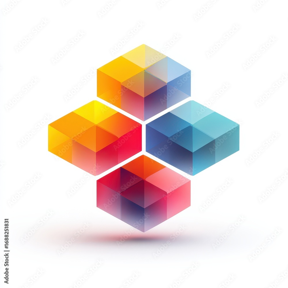 Poster abstract colorful cubes design element geometric shapes modern technology background