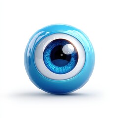 Shiny Blue 3D Eye Ball Graphic Abstract Illustration Digital Art Design Element