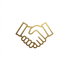 Fototapeta premium Golden Handshake Icon Agreement Deal Partnership Business Success Collaboration