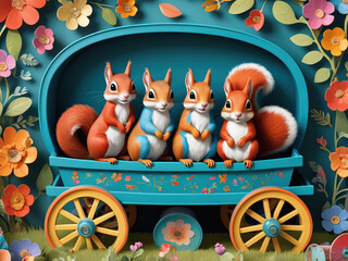 Obraz premium cat and mouse on the meadow