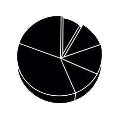 Obraz premium Black pie chart showcasing data distribution with segmented components and visual emphasis