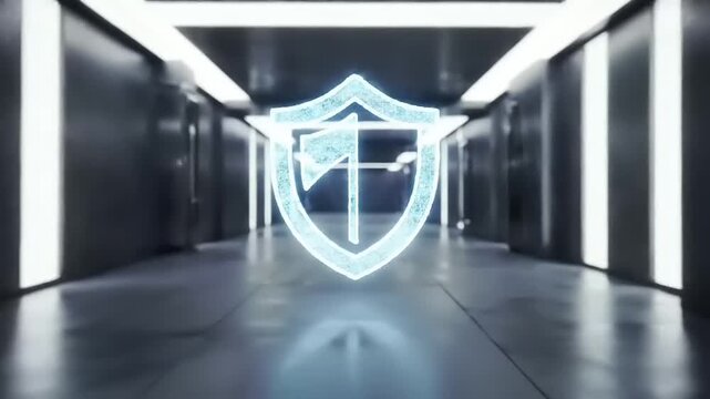 Glowing shield graphic design