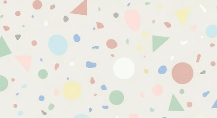 Terrazzo pattern background pastel colors circles triangles shapes abstract art