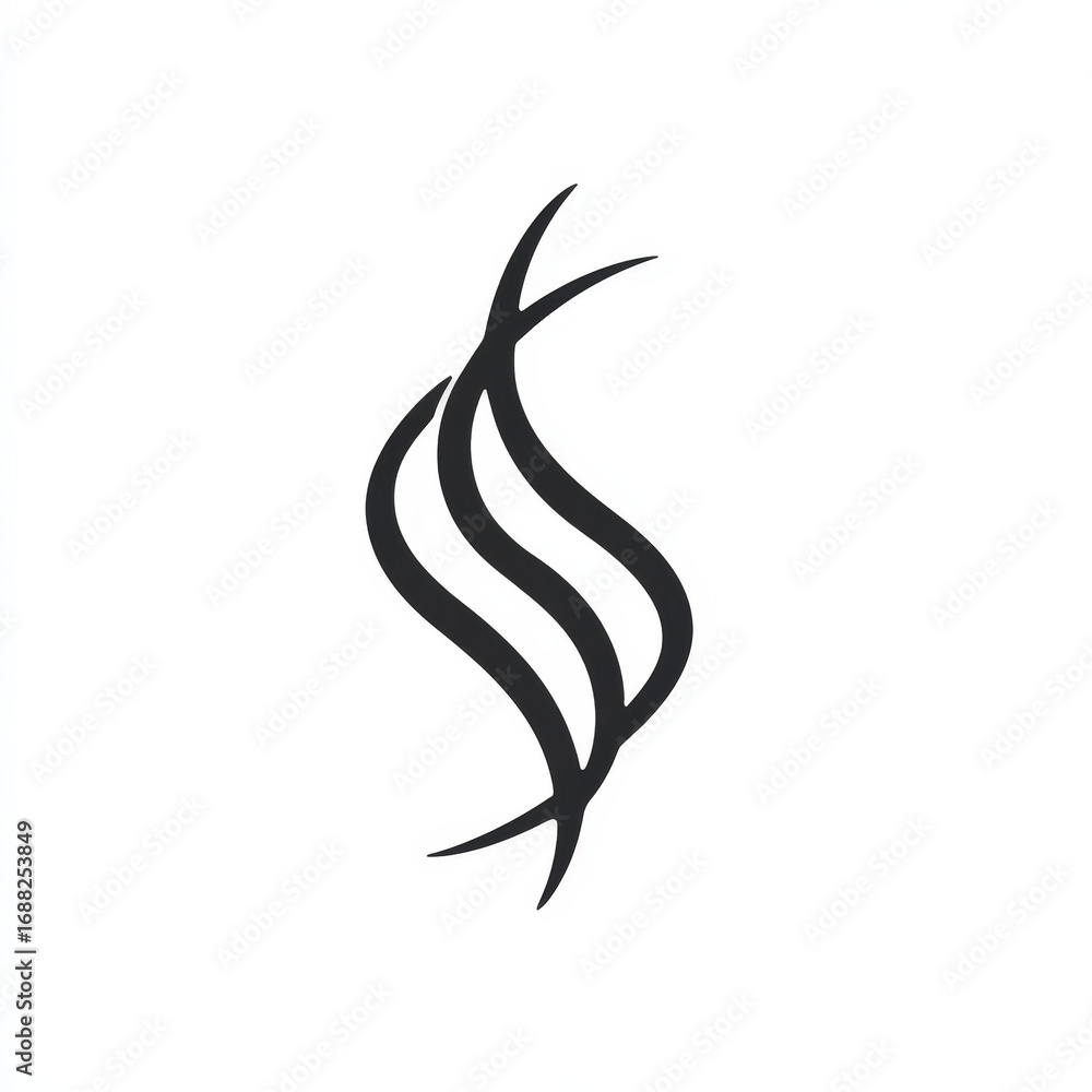 Poster abstract black swirl design element for branding and design projects elegant s shaped curve graphic 