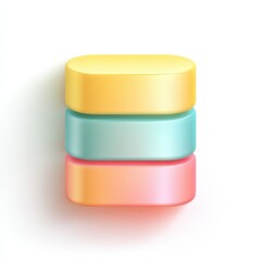 Stacked Pastel Colored Cylinders Abstract 3D Render for Modern Design Projects