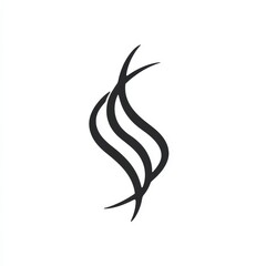 Naklejka premium Abstract Black Swirl Design Element for Branding and Design Projects Elegant S shaped curve graphic for logo and website