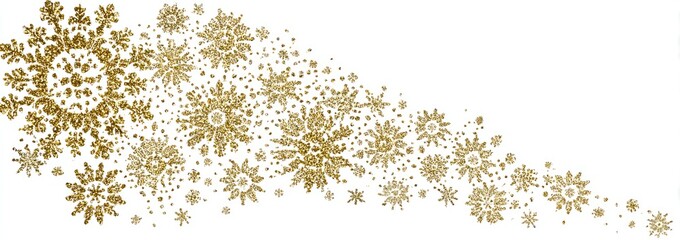 Gold snowflake pattern on white background