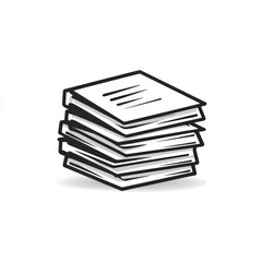 A Stack of Documents Icon Illustration Hand Drawn Sketch Style Simple Design for Website or App