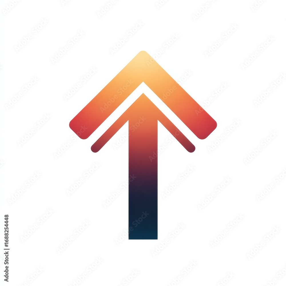 Aufkleber abstract gradient double arrow upward pointing icon graphic design element for website app ui ux