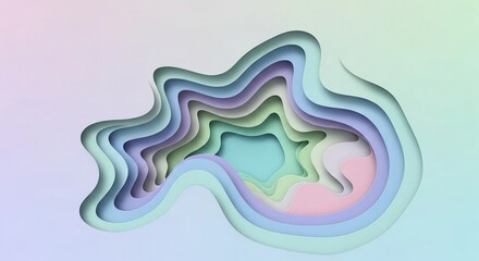 Fototapeta premium Abstract layers papercut pastel colors background texture design art graphic