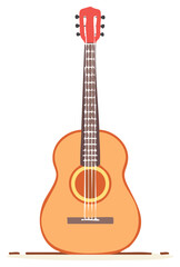 Obraz premium Stylized Classical Acoustic Guitar Musical Instrument Illustration