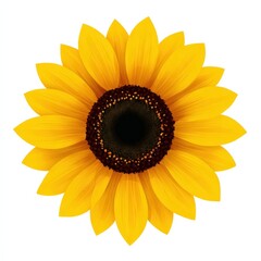 Fototapeta premium Vibrant Yellow Sunflower Blossom Isolated on White Background Perfect for Summer Designs and Floral Projects