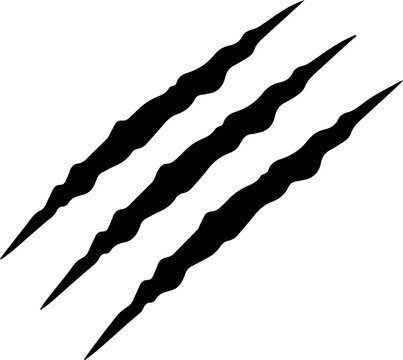 Dynamic claw marks tearing through space creating a dramatic and impactful visual design element