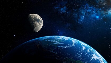 Earth and moon in space (1)
