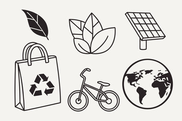 ecology icons set