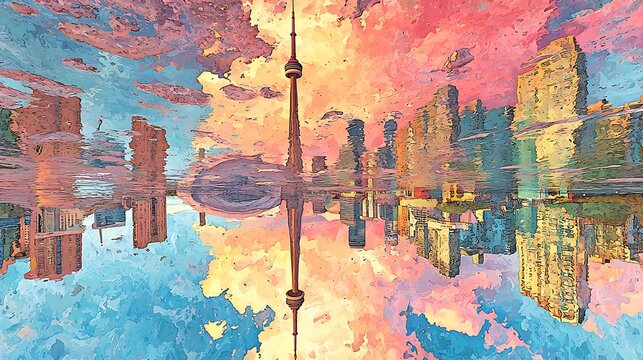Urban Art Torontos skyline Cityscape Reflections