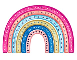 Colorful rainbow with decorative dots