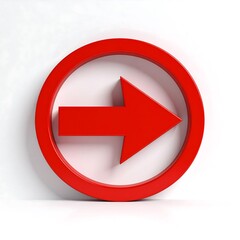 Red arrow icon in a circle
