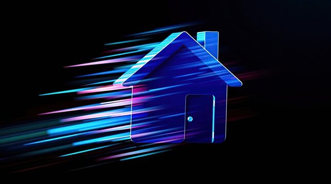 Fast Home Icon with Digital Speed.