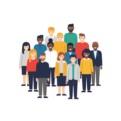Fototapeta premium Diverse group of people standing together representing teamwork and unity in the workplace