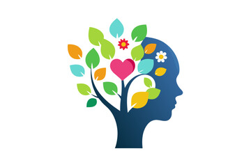 abstract tree with flowers